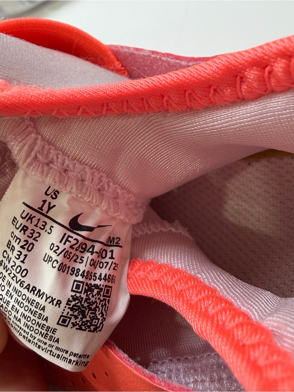 Nike Kids Slip-On Sneakers in Pink, Coral & Blue - Picture 11 of 11